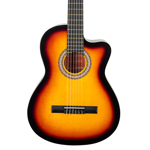 BARCELONA LC 3900 CBSB Cutaway Brown Sunburst Klasik Gitar